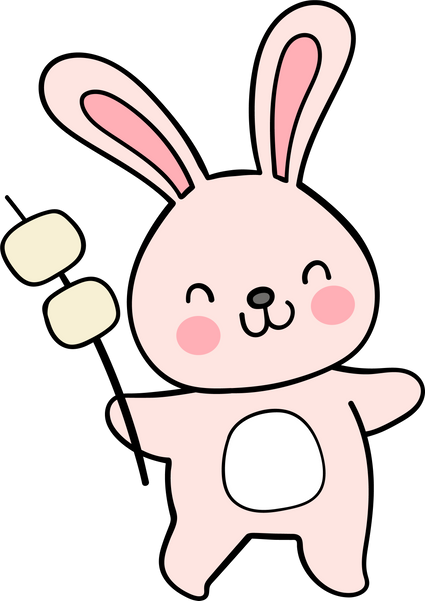 Bunny with marshmallow Camping concept